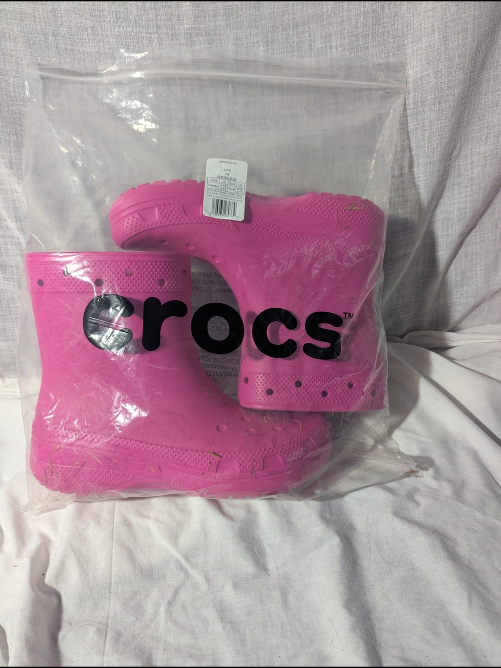 Crocs JUICE Classic Clog Boots - Bright Pink M10/W12